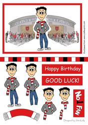 Football Fan (red, White & Black) - Decoupage