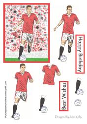Footballer (red, White & Black) - Decoupage