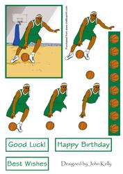 Basketball Player (green) - Decoupage