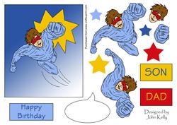 Superhero (light Blue) - Decoupage