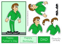 Keep Fit Dad (green) - Decoupage