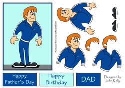Keep Fit Dad (dark Blue) - Decoupage