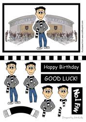 Football Fan (black & White) - Decoupage