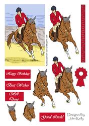 Show Jumping (red)-decoupage
