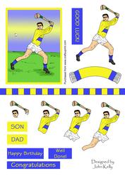 Hurler 2 (yellow & Blue) - Decoupage