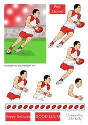 Aussie Rules 1 (red & White) - Decoupage