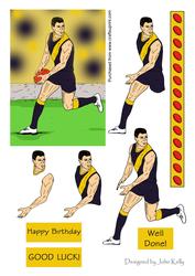 Aussie Rules 2 (navy & Gold) - Decoupage