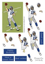 American Football 1 (silver & White) - Decoupage