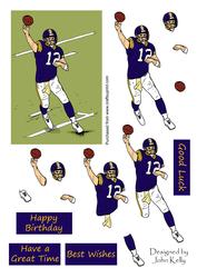 American Football 1 (purple & Yellow) - Decoupage