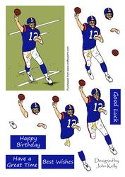American Football 1 (blue & White) - Decoupage