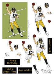 American Football 1 (black, White & Yellow) - Decoupage