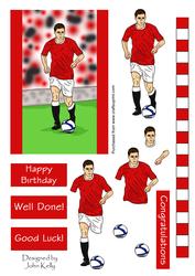 Footballer 1 (red & White) - Decoupage