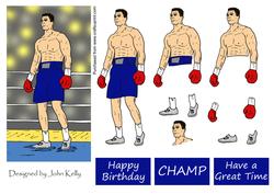 Boxer (blue) - Decoupage