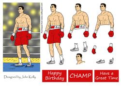 Boxer (red) - Decoupage