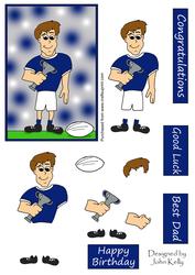 Rugby Dad (navy) - Decoupage