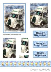 Ice Cream Van Watercolour (blue) - Pyramage