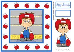 Little Champ! Boxing (blue) - 8in x 8in