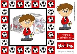 Little Football Fan (red, White & Black) - 8in x 8in