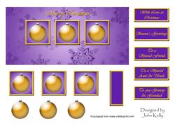 Christmas Decorations (purple & Gold) - Dl