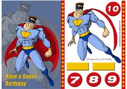 Superhero Birthday (blue) - A5