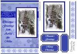 Christmas Greetings from Across the Miles (blue) - A5