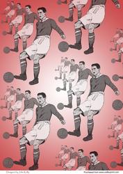 Retro Footballer - Backing Paper (red)