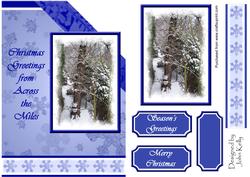 Christmas Greetings from Across the Miles (blue) - A