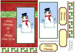 Merry Christmas Snowman (red) - A5