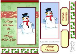Merry Christmas Snowman (green) - A5
