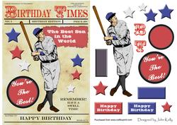 Retro Baseball Player (son's Birthday) - A5