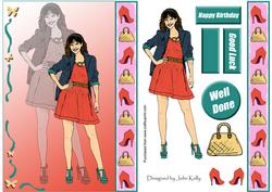 Cool Girl 1 (orange Silhouette) - A5