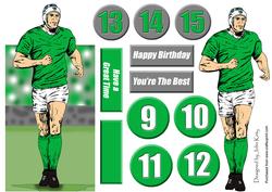 Rugby Player (green) - Dl Cut Out