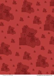 Christmas Teddy Background (red)