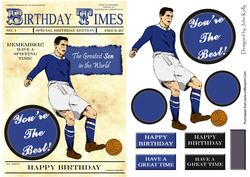 Blue Vintage Footballer (son's Birthday) - A5