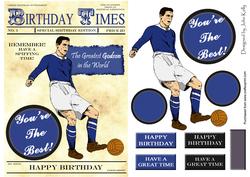 Blue Vintage Footballer (godson's Birthday) - A5
