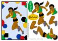Athletics - Running Girl in Green & Black Decoupage