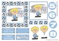Little Football Fan (sky Blue & White) - 5in x 5in