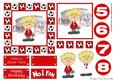 Little Football Fan (red & White) - 5in x 5in