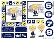 Little Football Fan (navy & White) - 5in x 5in