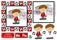 Little Football Fan (red, White & Black) - 6in x 6in