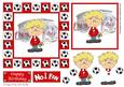 Little Football Fan (red & White) - 6in x 6in