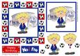 Little Football Fan (red, White & Blue) - 6in x 6in