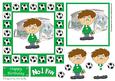 Little Football Fan (green & White) - 6in x 6in
