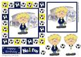 Little Football Fan (navy & White) - 6in x 6in