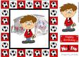 Little Football Fan (red, White & Black) - 8in x 8in