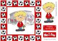 Little Football Fan (red & White) - 8in x 8in