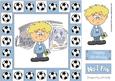 Little Football Fan (sky Blue & White) - 8in x 8in