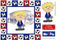 Little Football Fan (blue, Red & White) - 8in x 8in