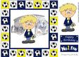 Little Football Fan (navy & White) - 8in x 8in