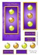 Merry Christmas Decorations (purple & Gold) - Dl
